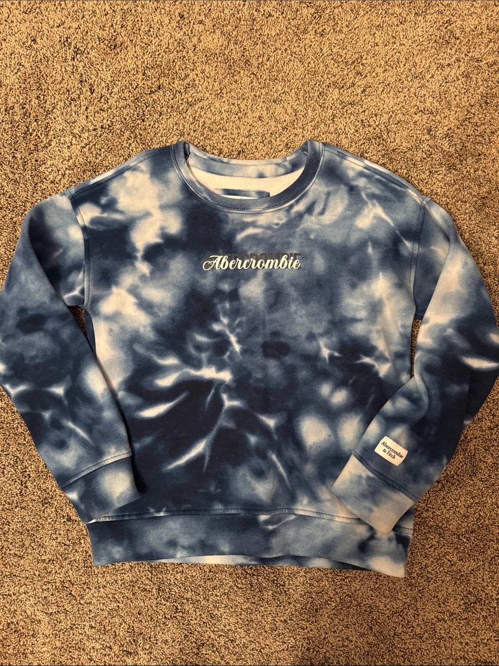 Abercrombie Kids Blue Tie-Dye Crewneck Sweatshirt